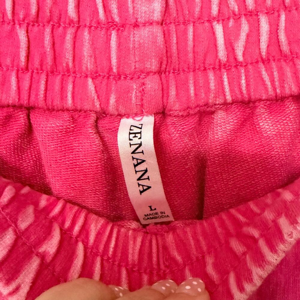 ZENANA • Pink Cropped Wide Leg Comfy Pants - Picture 4 of 5